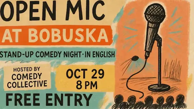 English Comedy Open Mic på Bobuska