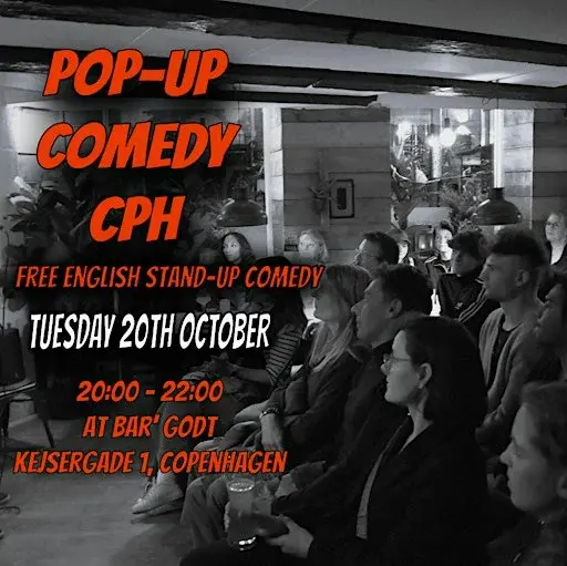 Gratis engelsk stand-up comedy på Bar' Godt