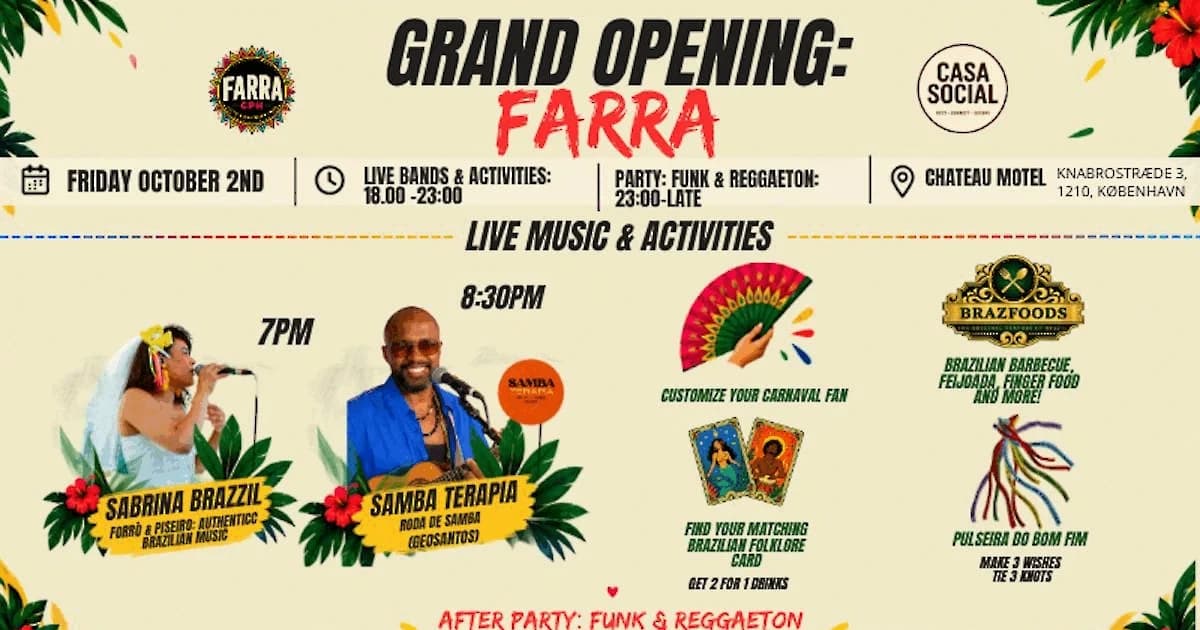 Farra CPH x Casa Social: Grand Opening - Latin and Brazilian Night