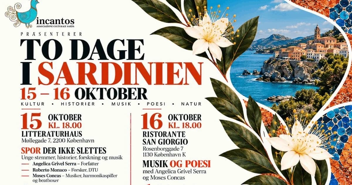 Musica e Poesia – Sardinian Evening with Music, Poetry and Gastronomy