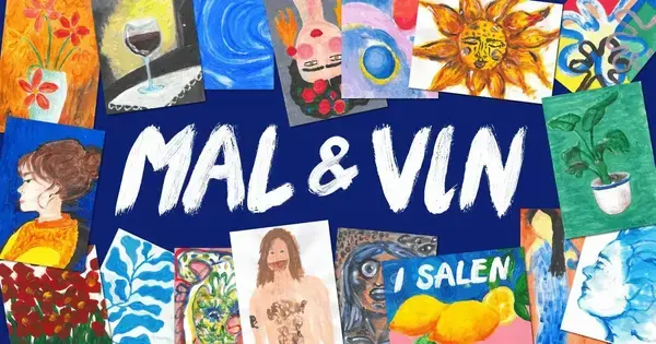 Maling og vin i salen