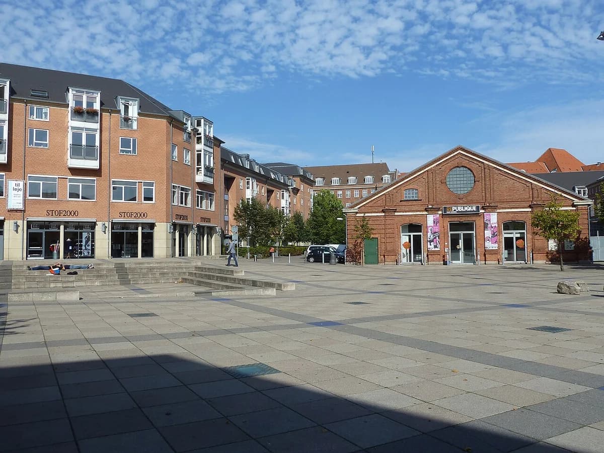 Teatret Republique building at Østerfælled Torv in Copenhagen.
